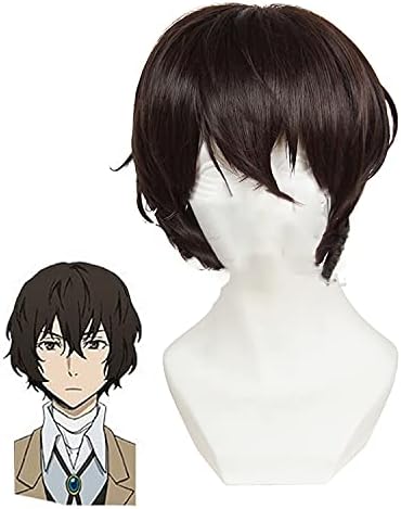 文豪ストレイドッグス 太宰治乱雑なハンサムマイクロボリュームふわふわショートヘアダークブラウンアニメウィッグファッションパーティーレトロウエディングドレスアップウィッグ 最大77 オフ