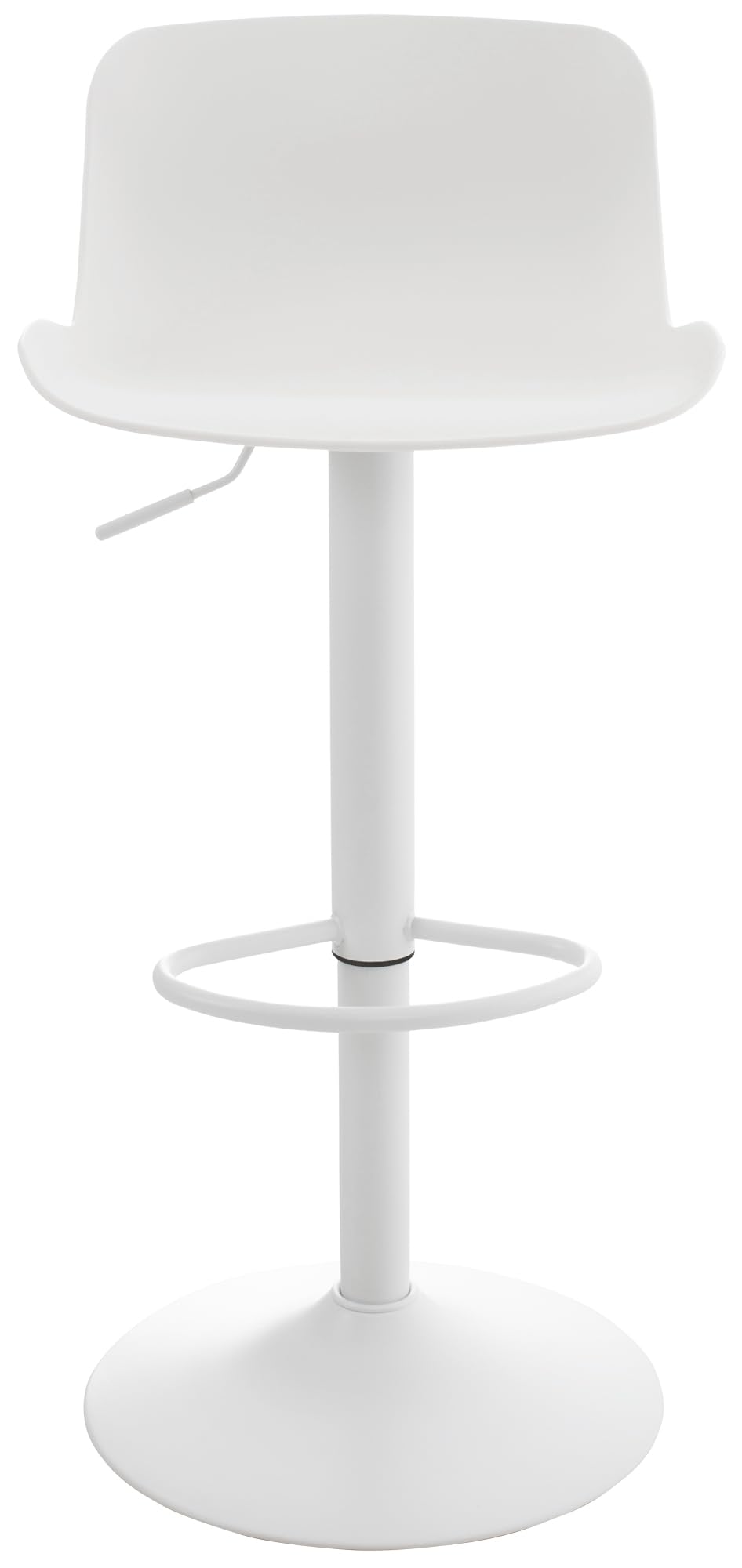 CLP Sgabello da Bar Seduta in plastica Almada I Sgabello da Bar Regolabile in Altezza I Girevole a 360° con Schienale e poggiapiedi, Colore:Bianco