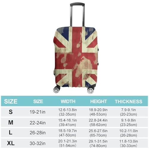 Travel Luggage Cover Elastic Suitcase Protector Anti-Scratch Washable Vintage Union Jack British Flag Luggage Sleeve Tsa Approved Carry on Covers Baggage Cover Fits 18-32 Inch Luggages2