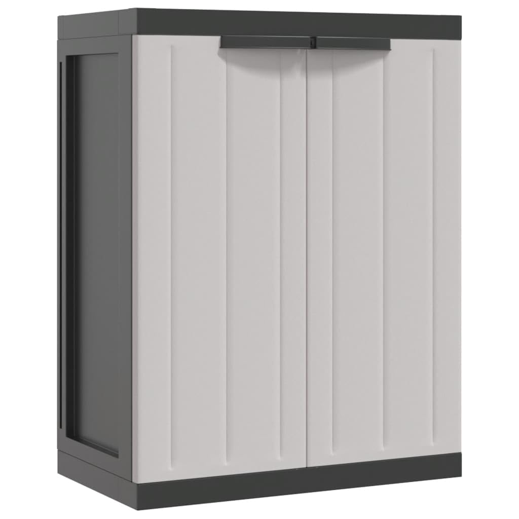 ZEYUAN Gartenschrank Grau und Schwarz 65x37x85 cm PP, Geräteschuppen, Gerätehaus, Wetterfest, Outdoor Schrank, Gartenhausschränke, Terrassenschrank - 364199