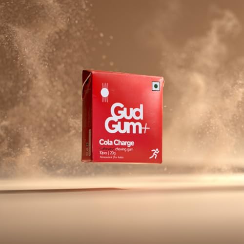 Image of Gud Gum Caffeine Gum Variety Pack with Xylitol - 4 Pack Assorted Flavors (Cola, Raspberry, Cold Coffee, Mint) - Sugar-Free, Fast-Acting Energy Gum for Focus, Alertness & On-the-Go Boost (Cola)