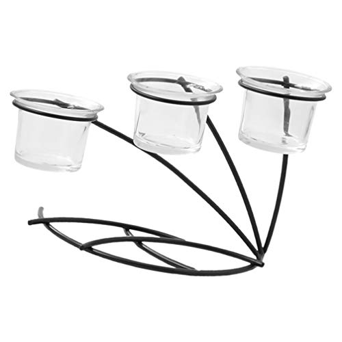 Cabilock Eisen Kerzenhalter Schwarz 3 Armig Kerzenhalter Stumpenkerzen Vintage Gusseisen Vintage Dekorative Kerzenständer für Hochzeit Kandelaber...