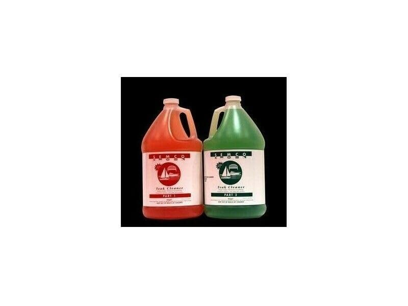 Semco TeakStation Teak Wood 2 Two Part Cleaner Treatment Sealer Remover (Gallon)