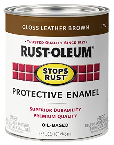 Image of Rust-Oleum Stops Rust Brush On Protective Enamel Paint, Gloss Leather Brown