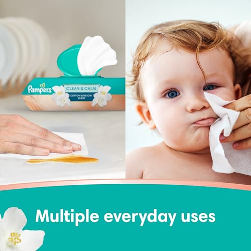 Pampers Wipes, Clean & Calm, Cotton Blossom Scent, 336 Wipes Total (6X Pop-Top Packs)