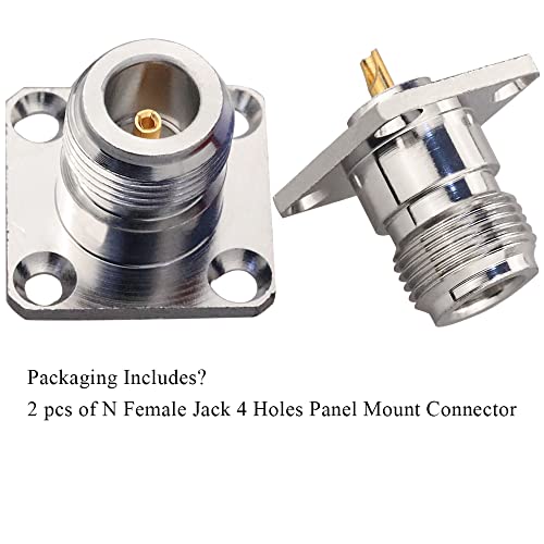 Conector N Femenino 4 Orificios Panel Montaje Pack 2 miniatura 5