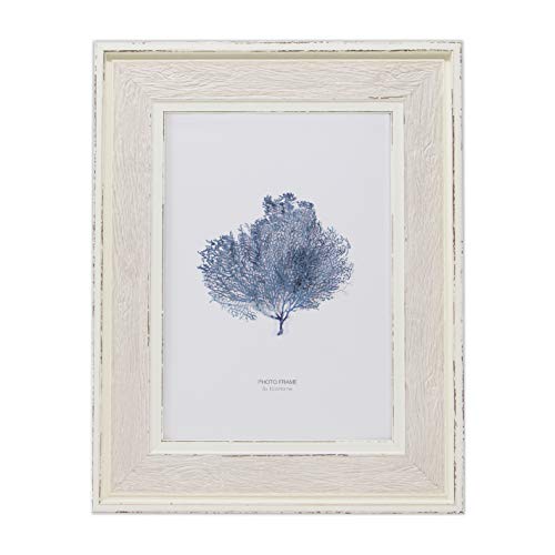 4x6 Picture Frame Distressed White - Wall Mount Desktop Display, Frames by EcoHome