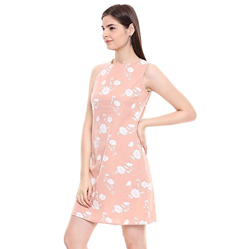 Image of STOP by Shoppers Womens Round Neck Floral Printed Shift Dress