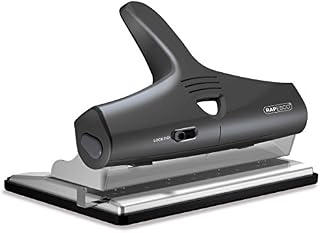 Rapesco 1205 ALU Adjustable Heavy Duty 2, 3 & 4-Hole Punch, 32 Sheet Capacity, Black