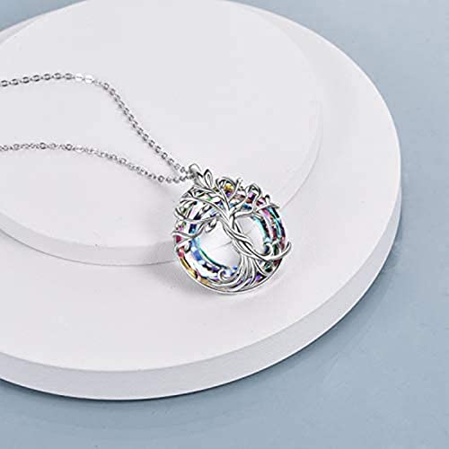 Yocoyee Tree of Life Pendant Necklace with Shining Crystal Sweet Female Friendship Jewelry Gift4