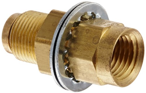 Eaton Weatherhead 1873X4X4 Brass CA360 D.O.T. Air Brake Tube Fitting, Female Bulkhead Union, 1/4
