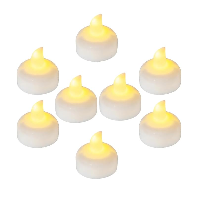Image of 24pcs Warm White Flameless Waterproof LED Floating Candles,Battery Powered Outdoor Waterproof Flashing Tea lamp Voting Candle for Aquatic Ambiance - Wedding, Party, Spa