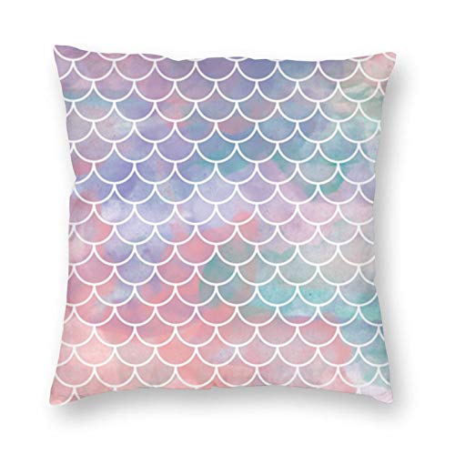 Tumzfhq Throw Pillow Cover 18X18 Inch With Hidden Zipper Mermaid Scales Decorative Soft For Sofa Couch Home Bed Square Car #TOP3