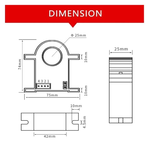 Transmetteur de courant à noyau fendu ouvert DC 0-30A vers sortie 0-10V - 3