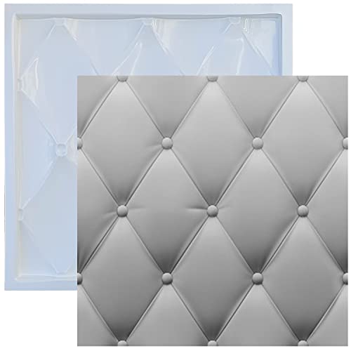 Molde Forma Pra Gesso 3D e Cimento ABS Calábria Capitonê 39x39 pra Revestimento de Parede FDG Painel