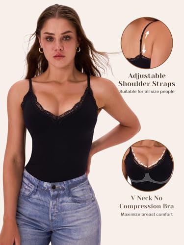 Image of EUYZOU Womens Tummy Control Shapewear Tank Tops Seamless V-Neck Compression Tank Tops Body Shaper Camisole