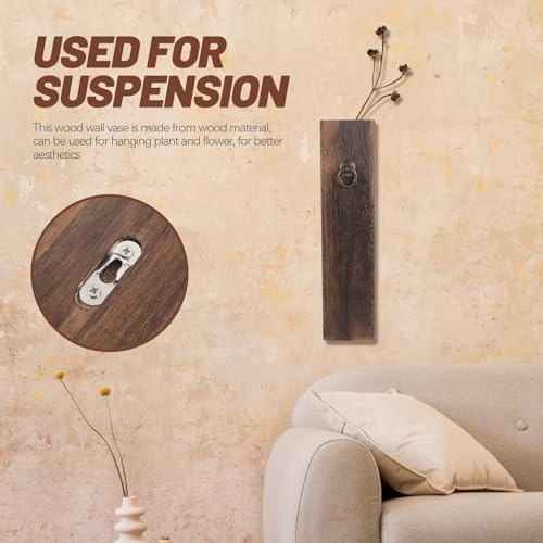 Jarrón de madera Zerodeko de pared con soporte elegante y chic 5