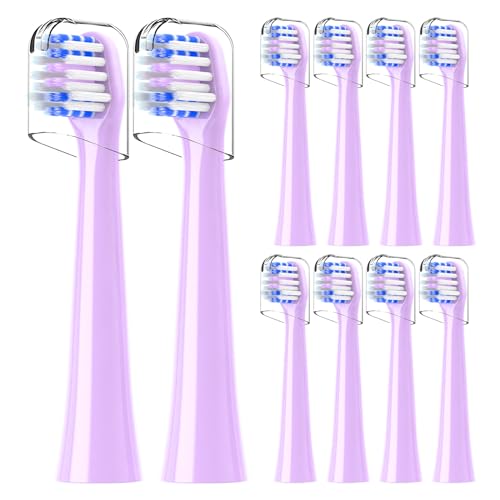 Replacement Toothbrush Heads Compatible with Colgate Hum - Brush Heads Compatible with Hum Connected Smart Battery Electric Toothbrush 10 Count Purple