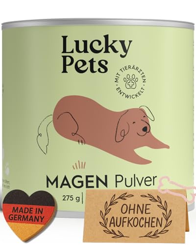 Lucky Pets Premium Magenpulver 275g – Ulmenrinde für Hunde – Ohne Aufkochen sofort verzehrfertig – Hund Darmflora aufbauen – Made in Germany – Slippery Elm Bark