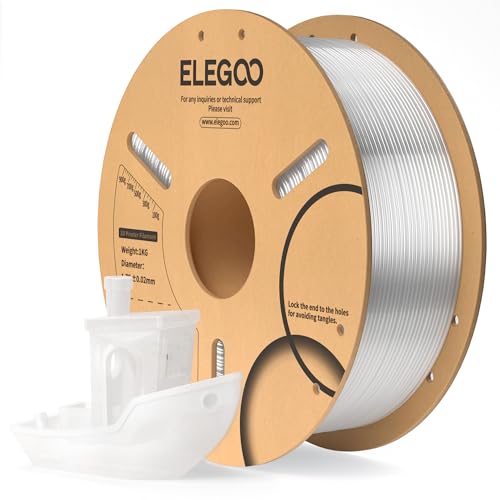 ELEGOO Filament PLA 1.75mm Transparente 1KG, Filament pour Imprimante 3D PrÃ©cision Dimensionnelle +/- 0.02mm Bobine de Carton Filament d'Impression 3D Convient Ã  la plupart des Imprimantes 3D FDM