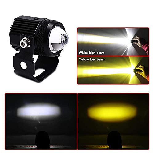 Image of PROTAPER LED Fog Light Work Lamp with Hi /Low, Cars and Motorcycles (White & Yellow) 2Pcs
