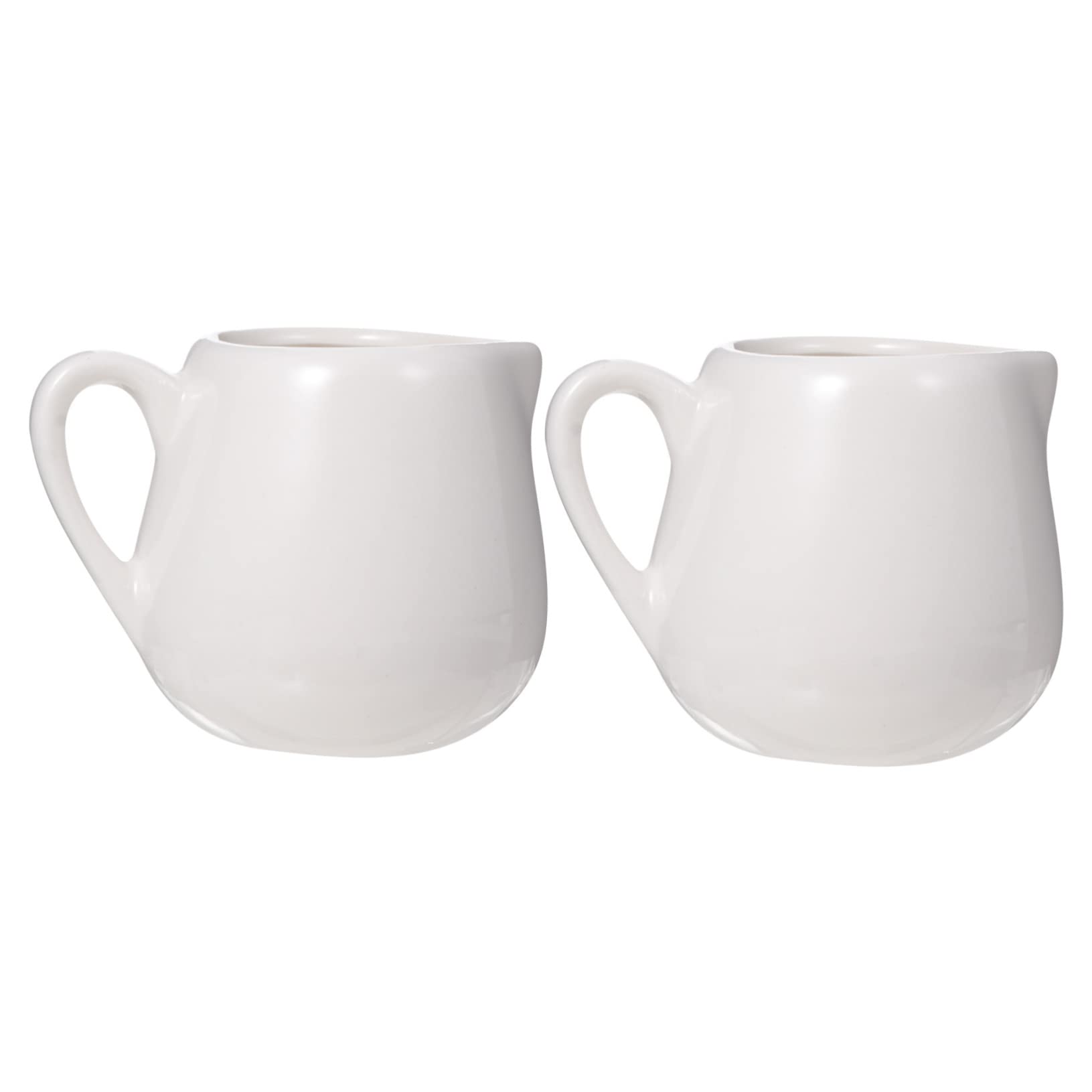 SOLUSTRE Ceramic Sauce Jugs Handle Set of White Mini Milk Jugs for Sauce Cream Drip Spout Modern Kitchenware