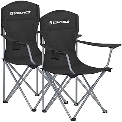 SONGMICS Folding Camping Chairs with Cup Holder Cover