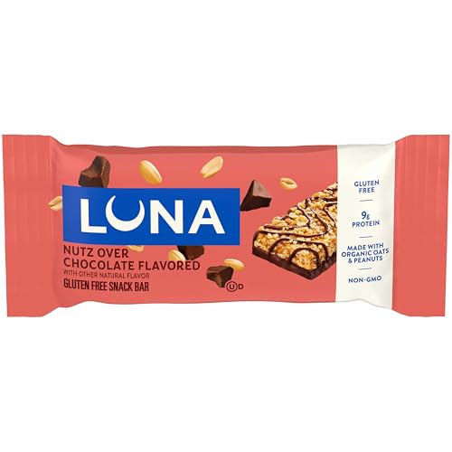 LUNA Bar - Nutz Over Chocolate Flavor - Snack Bars - Non-GMO - Gluten-Free Protein Bars - Made with Organic Oats (1 Count)