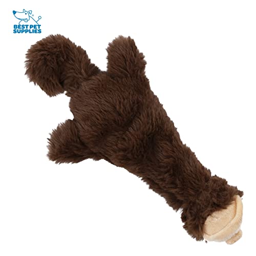 Image of Best Pet Supplies Squeaky Dog Toys with Soft Durable Fabric for Small, Medium and Large Pets Interactive Toy for Indoor Play, Supports Active Biting and Play - Monkey, Small
