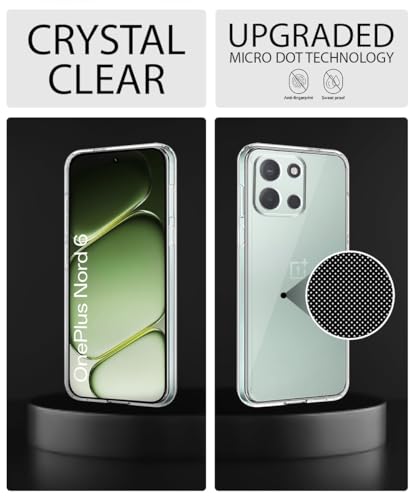 Image of WOW IMAGINE Transparent Back Cover Case for 1+ OnePlus Nord 6 5G | Raised Bumps for Full Device & Camera Protection Shockproof TPU Silicone Back Case Mobile Cover - Transparent