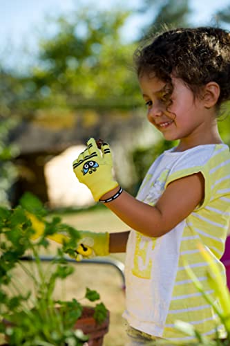 ROSTAING Kinder Gartenhandschuhe AXEL - Ein Paar Garten- und Heimwerkerhandschuhe - Für die kleinen und zarten Hände und die Sicherheit Ihrer Kinder, Gelb