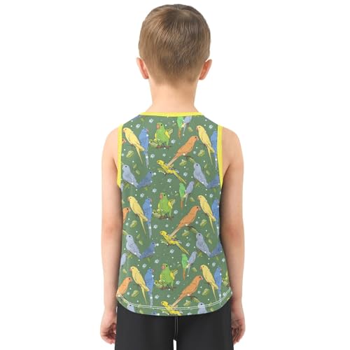 Baby Boys Sleeveless Tank Top Colorful Parrots Toddler Athletic Vest 3-10T3