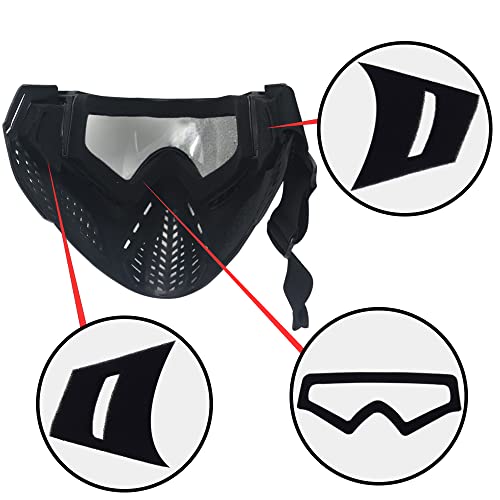 Paintball Mask, Airsoft Mask, Full Face With Tactical Goggles Mask, Impact Resistant For Airsoft Bb Hunting, Cs Game Paintball, Motocross Skiing Mask (Black/Gray Lens) (Black/Clear Lens) #TOP5