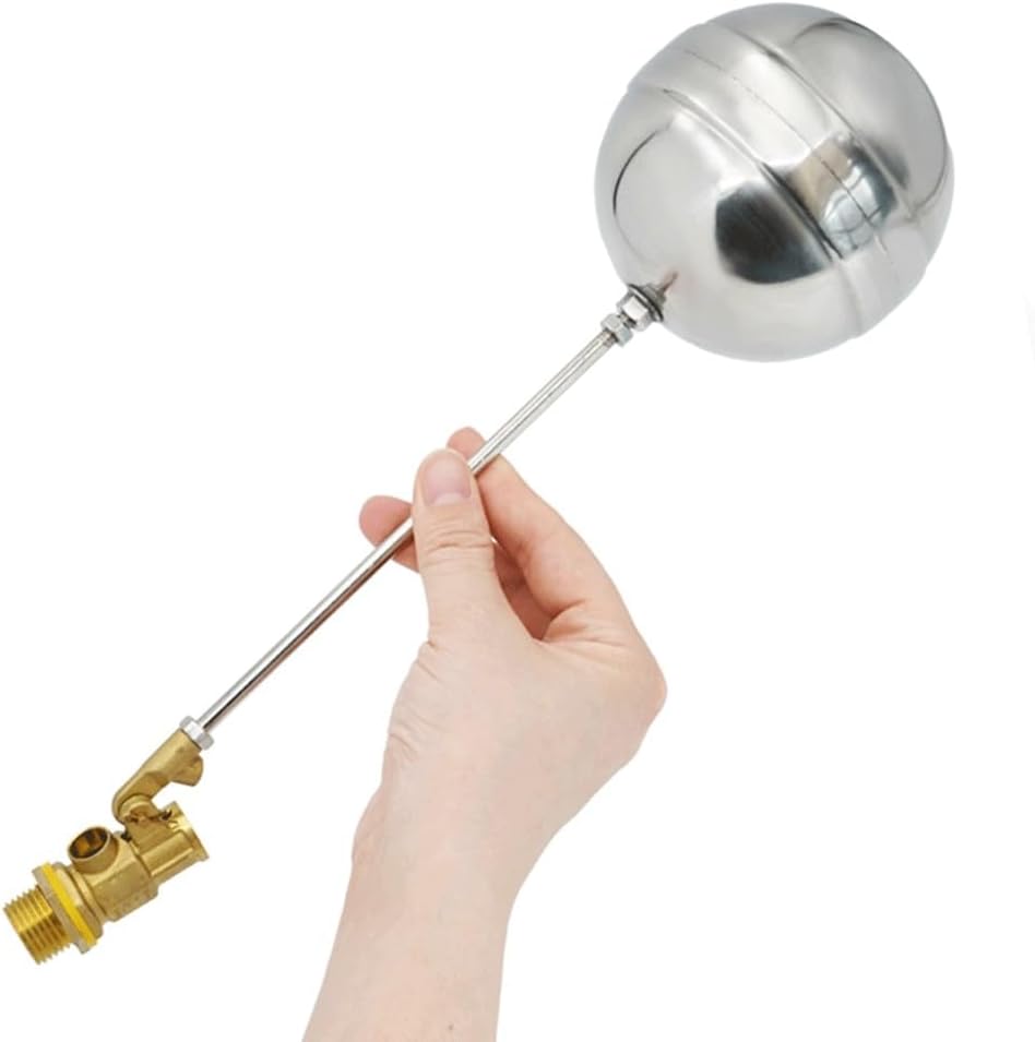 Automatic Stainless Steel Float Valve Ball for Water Tank - Brass Toilet Valves, Adjustable Float Valve(DN15)