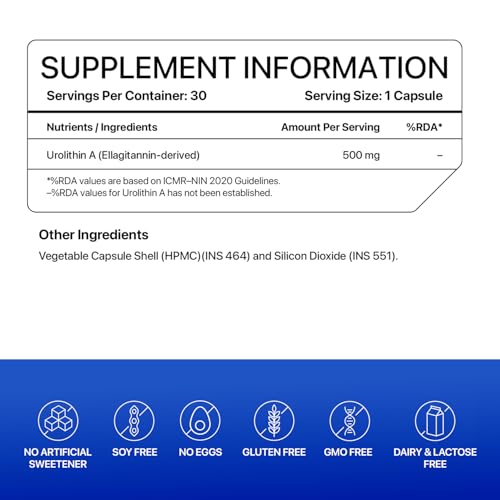 Image of Decode Age Urolithin A 500 mg | Clinically Studied Longevity Supplement for Strength, Endurance & Cellular Renewal | Non-GMO | Urolithin A Supplement for Men and Women