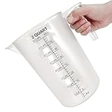 Plastic Measuring Cup with Handle, Pool Chemical Measuring Cup, Plastic Measuring Pitcher for Liquid Mixing, Pouring, Lawn Care, Pet Food, Motor Oil, Laboratory and More (64, Fluid Ounces, 2000ml)