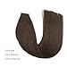 ABH AmazingBeauty Hair Semi-permanent Tape Attached Real Remi Remy Human Hair Extensions Tape in 50g 20pcs Invisible Seamless Reusable Skin Weft Dark Brown Color 2 18 Inch