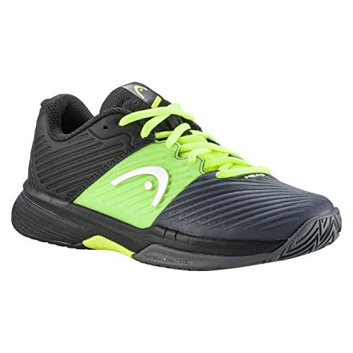 Calzado de tenis HEAD Revolt Pro 4.0 Jr negro y turquesa para jóvenes jugadores