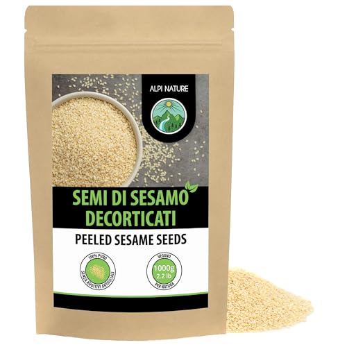 Alpi Nature Semi di Sesamo Sbucciati 1kg, Semi di Sesamo