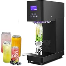 370W Automatic Can Sealer Machine, Electric Can Seamer Cup Sealing Machine, Glass Plastic Tin Can Cup Can Sealer with Counter, Pertain Mouth Diameter 5.5Cm/2.2Inch Bottle Black