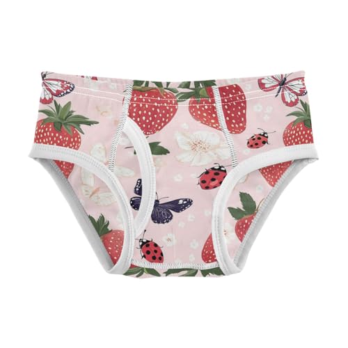 Wusikd Strawberry Ladybugs Boys' Underwear Cotton Pink Boys Briefs Soft Toddler Underwear 2T