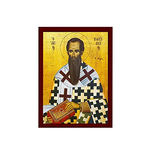 Amazon.com: Saint Basil icon, Handmade Greek Orthodox icon of Basil the ...