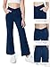 Haloumoning Girls Crossover Flare Jeans Stretchy Bootcut Yoga Pants Bell Bottoms with Pockets Navy Blue