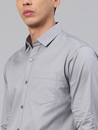 Image of Majestic Man Men's Cotton Slim Fit Solid Casual Shirt