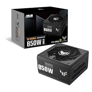 ASUS TUF Gaming 850W Gold (850 W, compatible con ATX 3.0, fuente de alimentación totalmente modular, 80+ oro, componentes de grado militar, rodamiento de bolas doble, ventilador de tecnología axial,