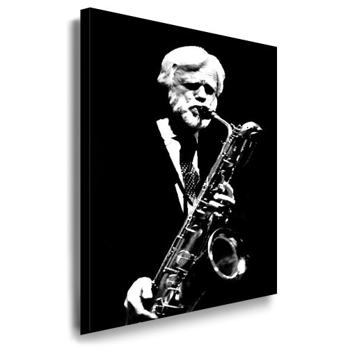 Bild: fotoleinwand24 Gerry Mulligan Bild 100x70cm k. Poster ! Bild fertig auf Keilrahmen ! Pop Art Gem�lde Kunstdrucke, Wandbilder l Bilder zur Dekoration - Deko. Jazz Musiker - Stars Kunstdrucke f�r 49,99 EUR bei amazon.de