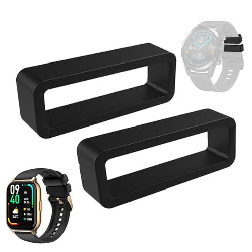 Yiohejy Soporte para correa de reloj, trabillas de silicona para reloj, paquete de 2 clips de seguridad para bandas mágicas, retenedor de correa de repuesto, accesorios de reloj para mujeres y hombres