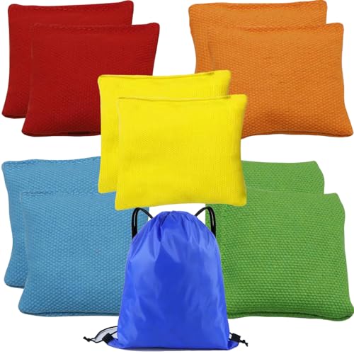 Lot de 10 poufs de cornhole 10x10 cm en 5 couleurs pour jeu de lancer