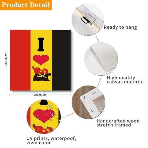 Lienzo de Angola decorativo ideal como regalo de boda elegante en cuadro de 20 x 20 pulgadas 3