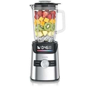 Arendo – Standmixer Glas 1400 W – Hochleistungsmixer - 1,7 L Fassungsvermögen – Mixbehälter aus Glas - Glasbehälter – hochwertige Edelstahl-Messereinheit – 3 voreingestellte Programme